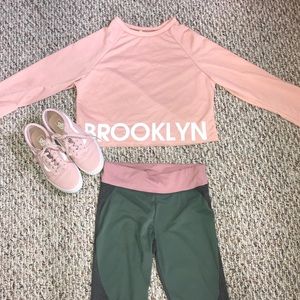 Cropped long sleeve top